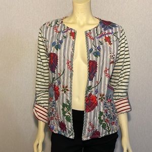 John mark, floral/striped jacket.